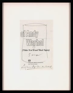 Vintage Framed Original Hand-Signed Campbell's Soup Can Pen & Ink Drawing by Andy Warhol