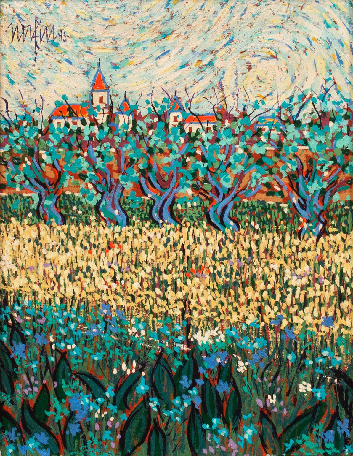 Untitled Abstract Landscape, an original oil on canvas by Jean Nerfin, is a piece for the true collector. Nerfin's use of color and a combined Post-Impressionist-Fauvism-Pointillism style speaks to a unique style of his own. His works have