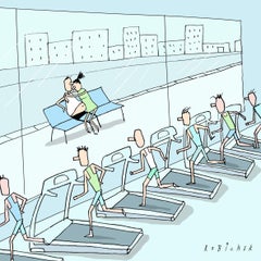 GYMMED OUT - ILLUSTRATION ART - COMEDY - HUMOUR - WHIMSICAL  
