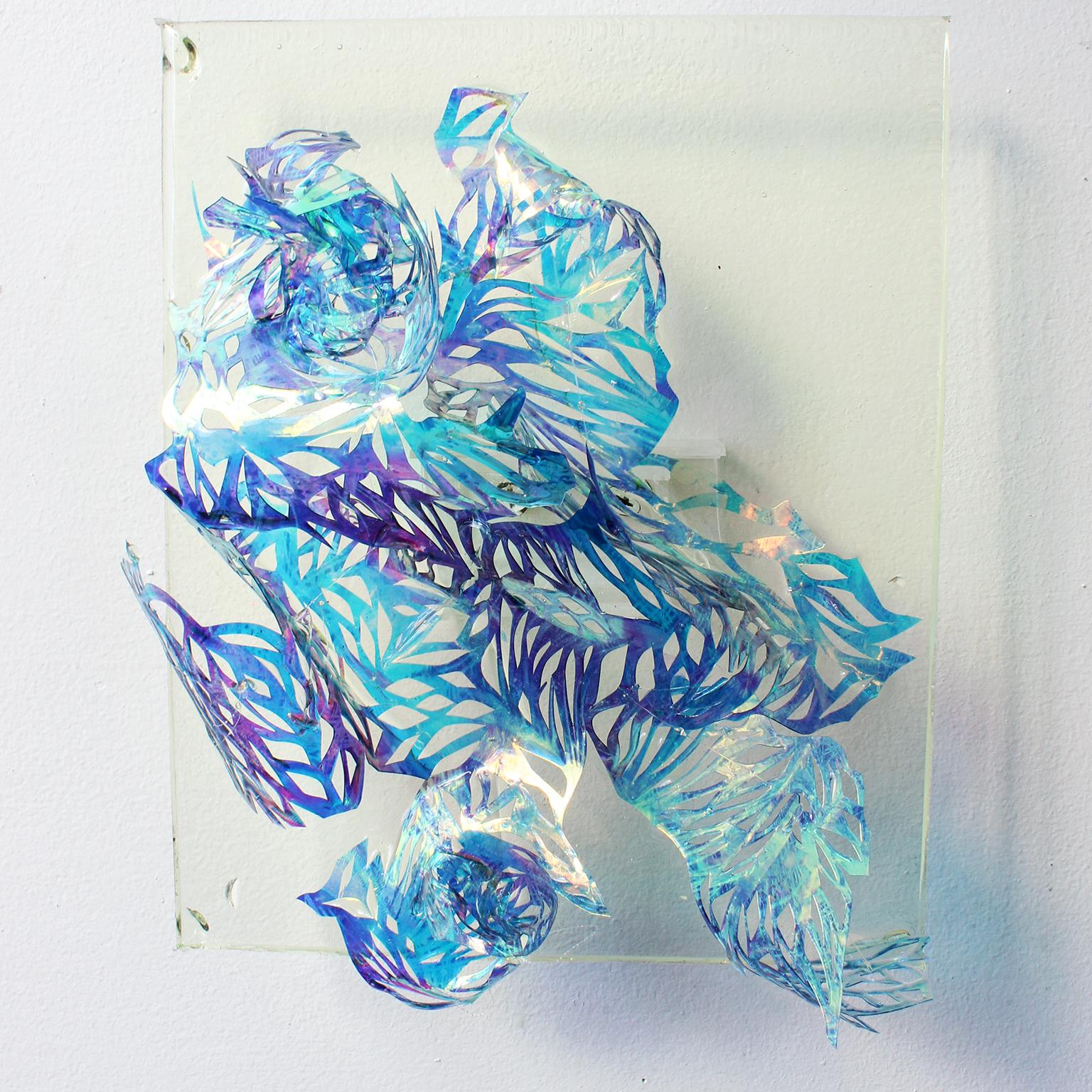 Medium: hand cut mylar, acetate, resin, acrylic

Julia Sinelnikova is an interdisciplinary artist who works with holograms, performance, and digital culture. Her light installations have been exhibited internationally, and she has performed widely