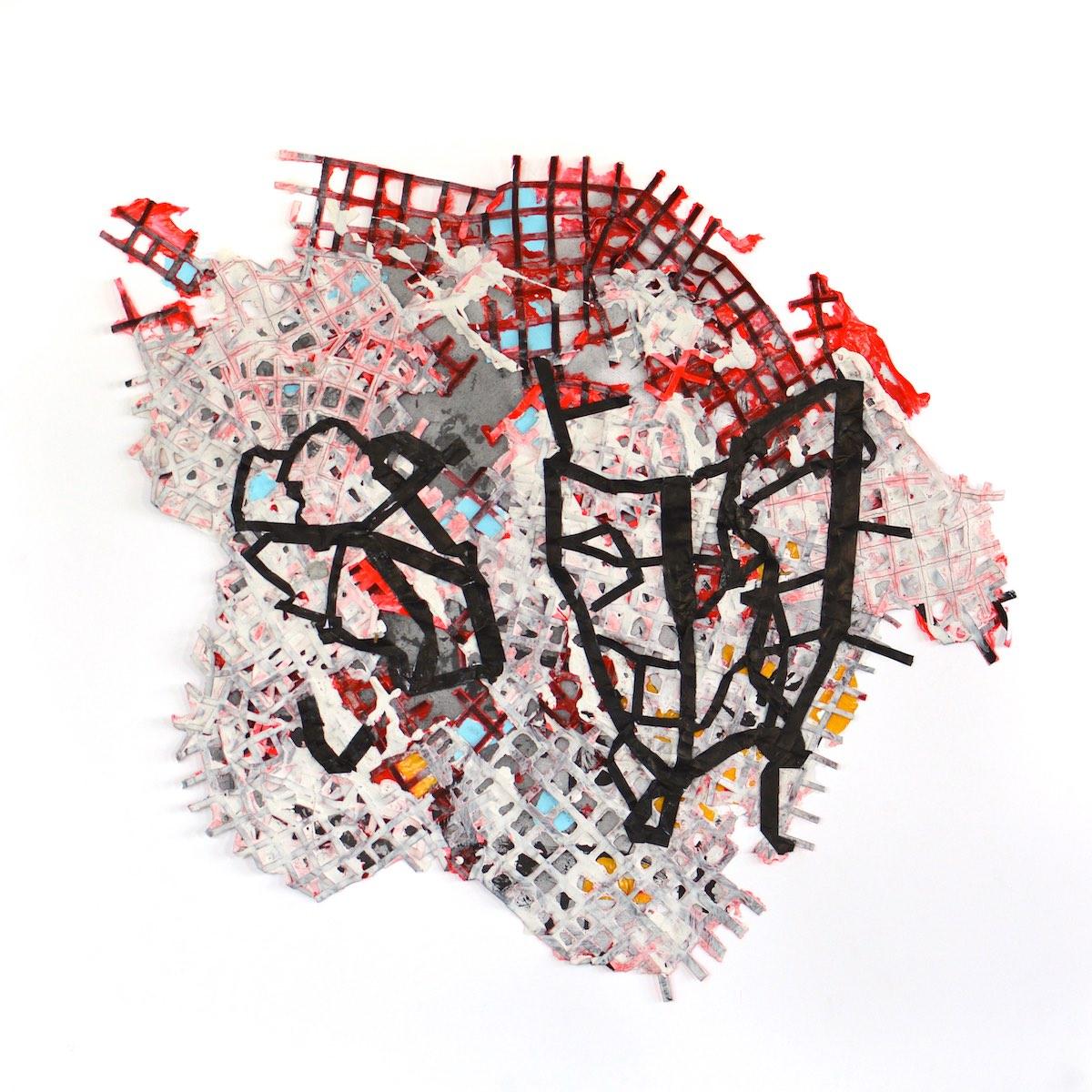 Cut Out #184SM (series): Collaged Abstract Drawing by Alan Franklin