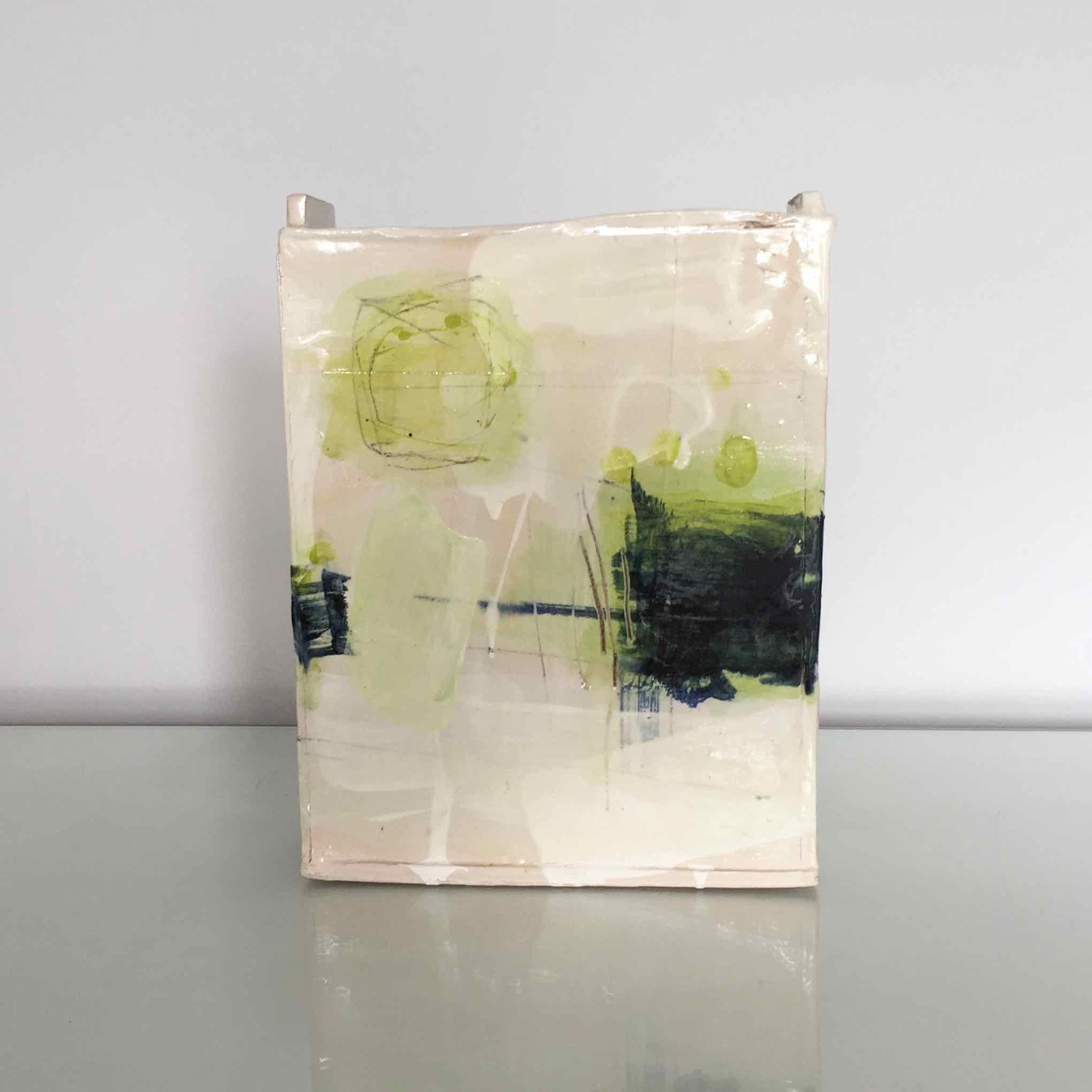 This ceramic vessel is one of Barry’s larger slab works, which are three-dimensional paintings that you can walk around, and view from many angles.

Barry Stedman’s ceramics are influenced by drawings made within the land, exploring relationships