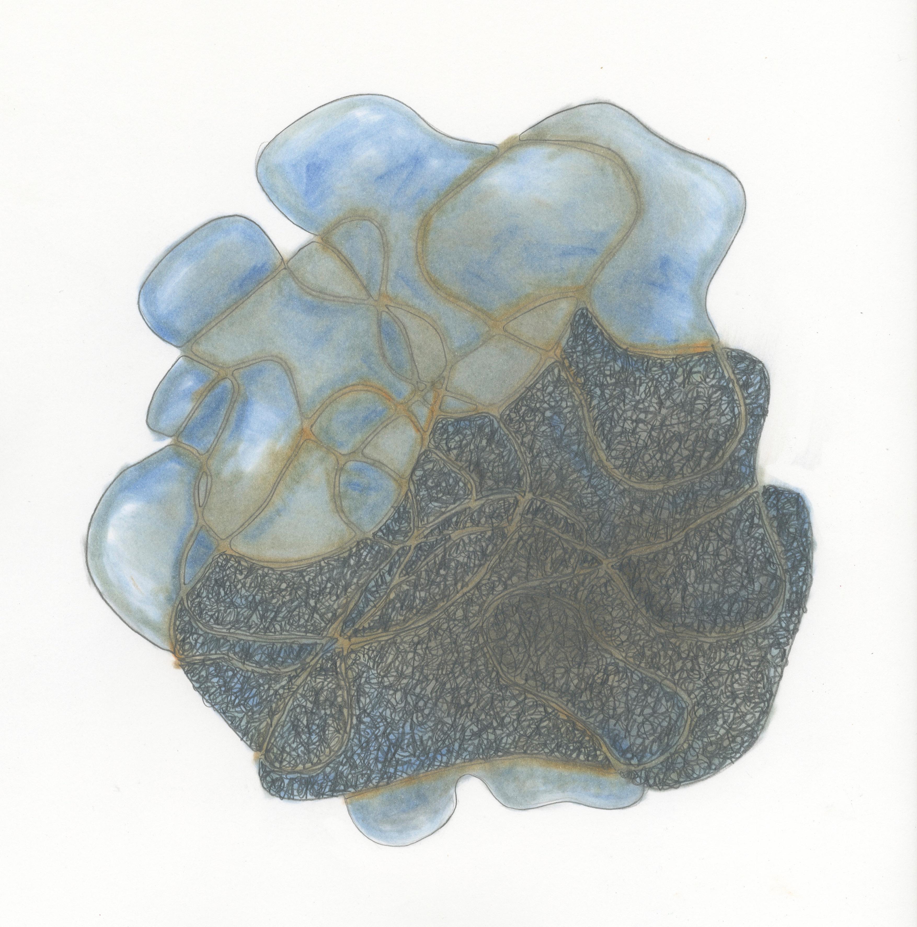 Drawing #144s from a portfolio of 33 Drawings, 2016-18, Graphite and coloured pencil on paper (unframed), 13 4/5 × 13 4/5 in; 35 × 35 cm by Alan Franklin

This original drawing on paper is from a portfolio of 33 drawings by the sculptor and artist,