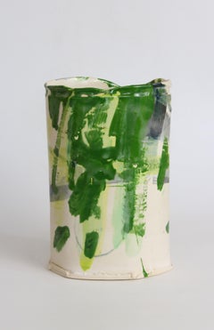 Thrown and Altered Vessel: Green for Shade (series) I, by Barry Stedman