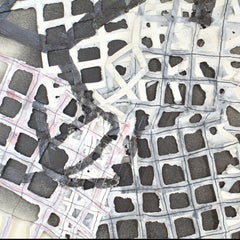 Tableau découpé n°83SM (série) : dessin abstrait collage d'Alan Franklin