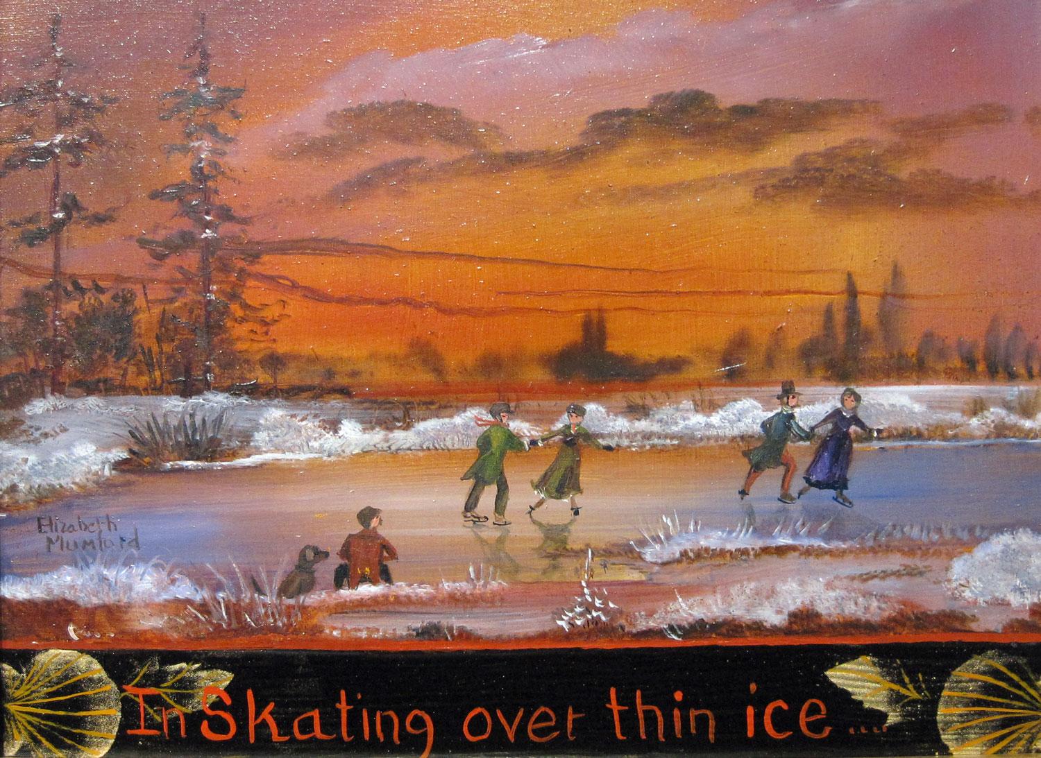 Elizabeth Mumford Landscape Painting -  In Skating Over Thin Ice