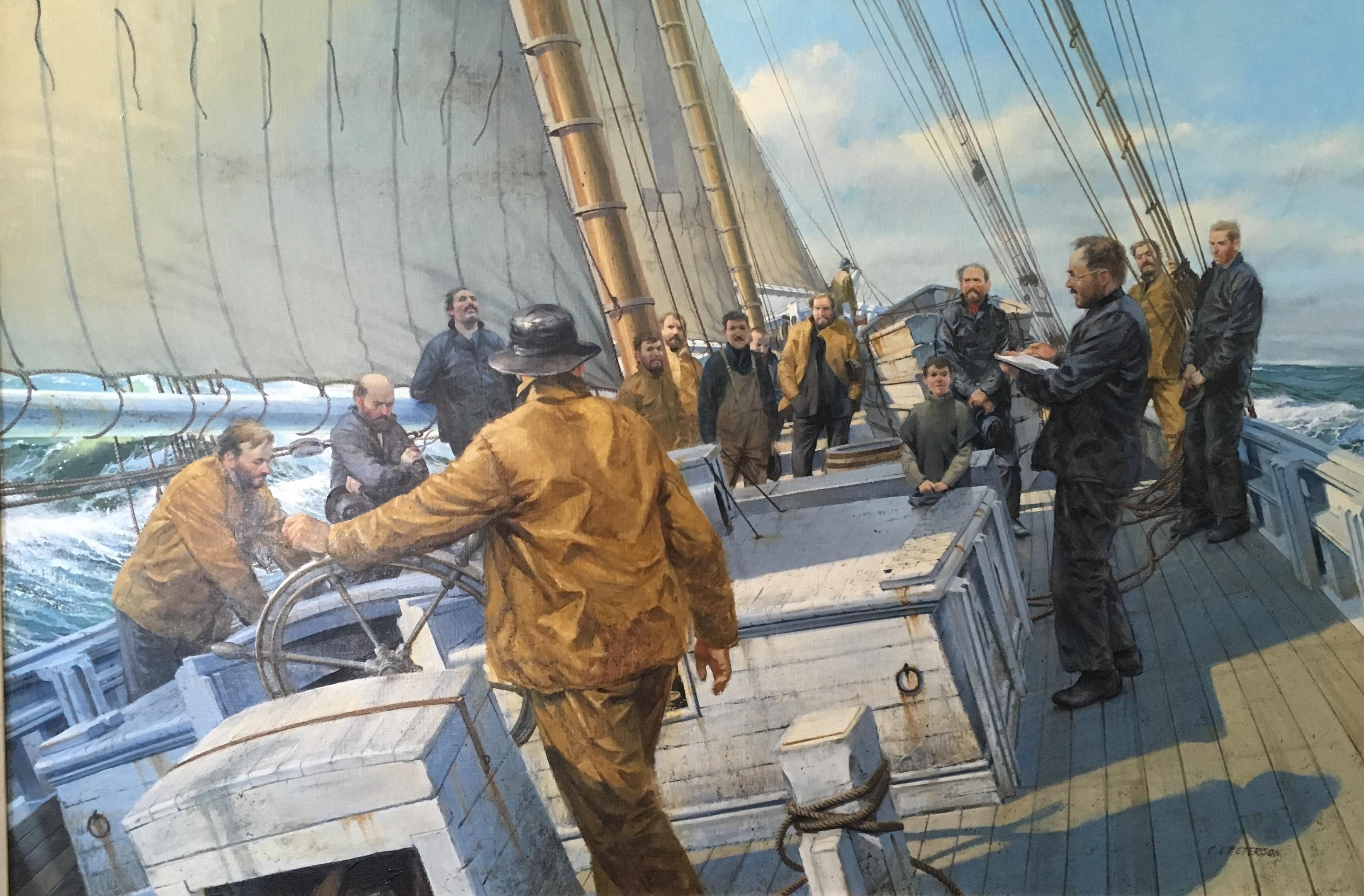 Charles L. Peterson Landscape Painting - Sabbath At Sea