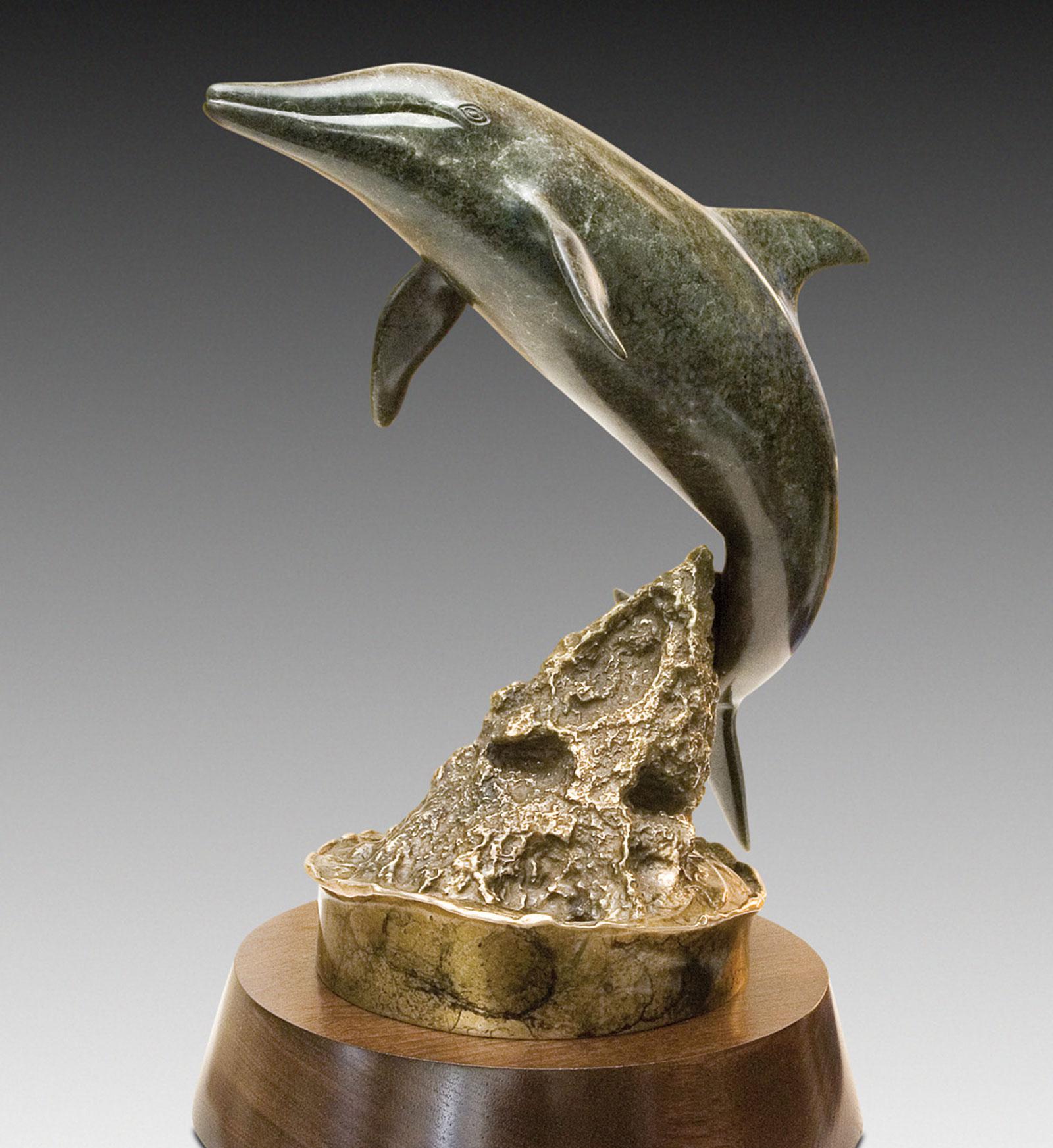 Randy Puckett Figurative Sculpture - Blitzen (Rough Toothed Dolphin),  Edition 350	