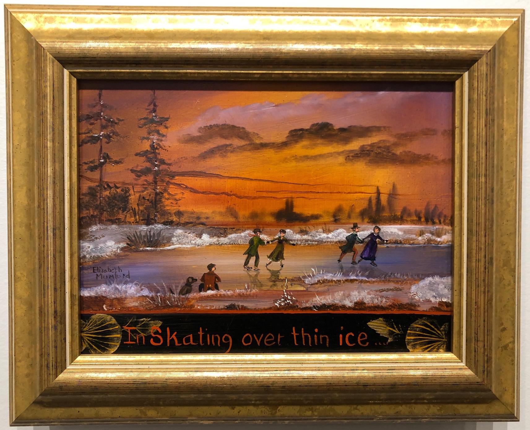  In Skating Over Thin Ice - Painting by Elizabeth Mumford