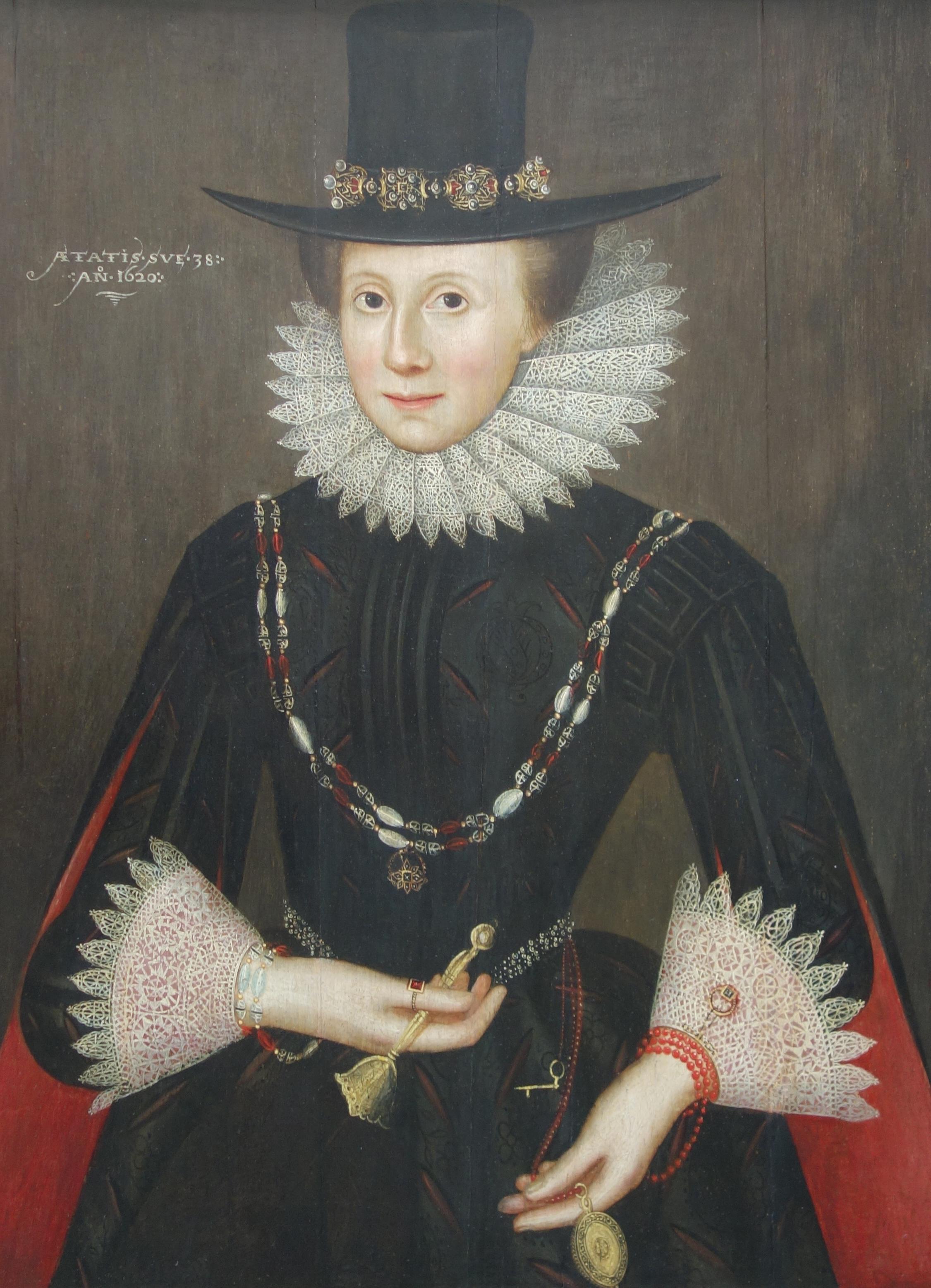 Pair of early 17th century Jacobean Portraits of Jane and William de Malbone
