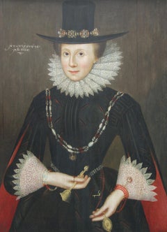 Pair of early 17th century Jacobean Portraits of Jane and William de Malbone