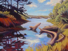Emily Wood, "Elk Creek, Washington Coast", 2018, oil on canvas, 30" x 40"