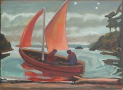 Thomas Wood, "Red Sail", 2017, oil on linen, 12" x 16"