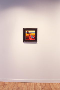 The Rowboat, 2019, oil on board, 12x12 in. framed to 17.25x17.25 in.