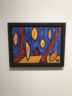 Ed Kamuda, "Rhythmic Nights II", 2018, oil with wax varnish on board, 12" x 16"