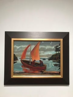 Thomas Wood, "Red Sail", 2017, oil on linen, 12" x 16"