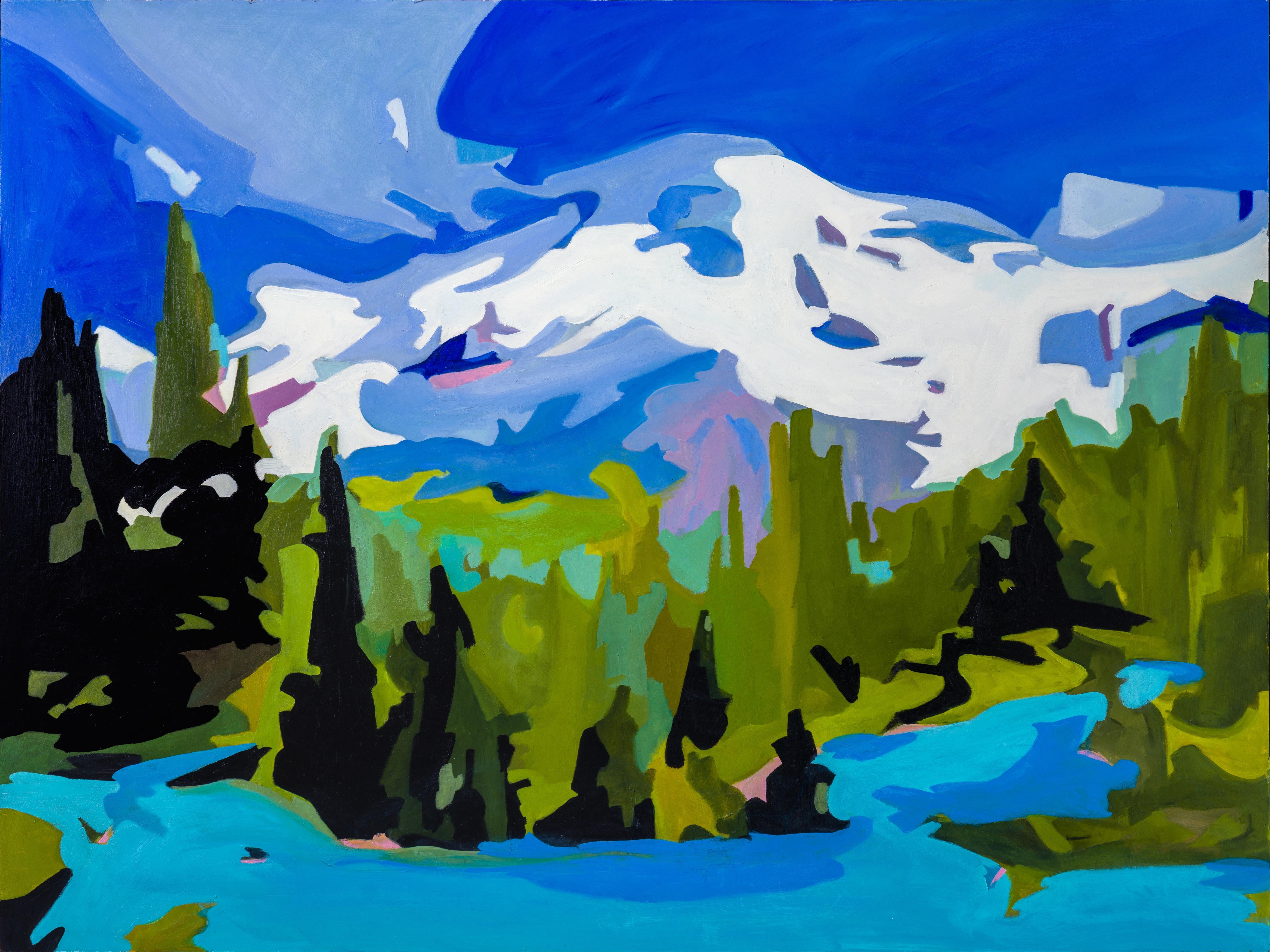 Christine Sharp is a Northwest painter whose work interprets the
landscape through the exploration of pattern, abstraction, and shape. Sharp reenvisions and effectively parses the natural world, translating scenes into
vibrant swaths of color and