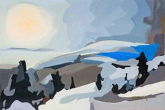 Snow Day, 2019, oil and cold wax on panel, 20" x 30" framed to 21.25" x 31.25"