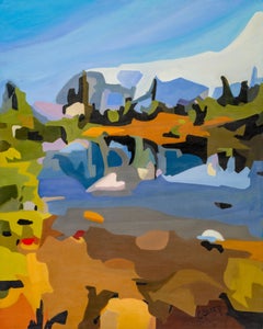 Cascadia I, 2019, oil and cold wax on panel, 30x24" framed to 31.25 x 25.25"