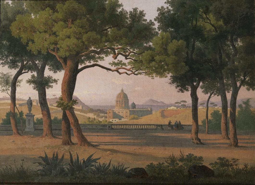 Arthur Blaschnik Landscape Painting - View of Saint Peter from Villa Pamphili, Rome