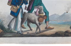 Portrait of the poet Wilhelm Wailblinger with Gulf of Naples and Vesuvio vulcan