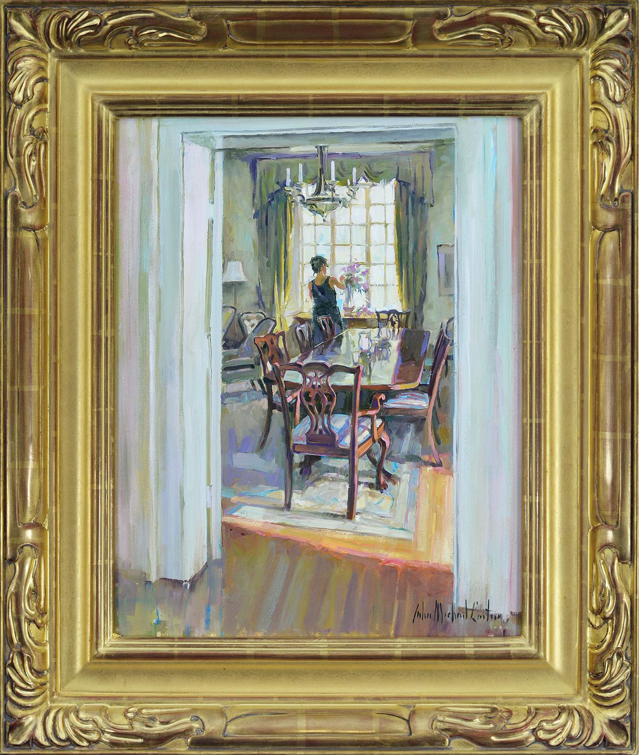 John Michael Carter Figurative Painting - Dining Room at Listmore Manor