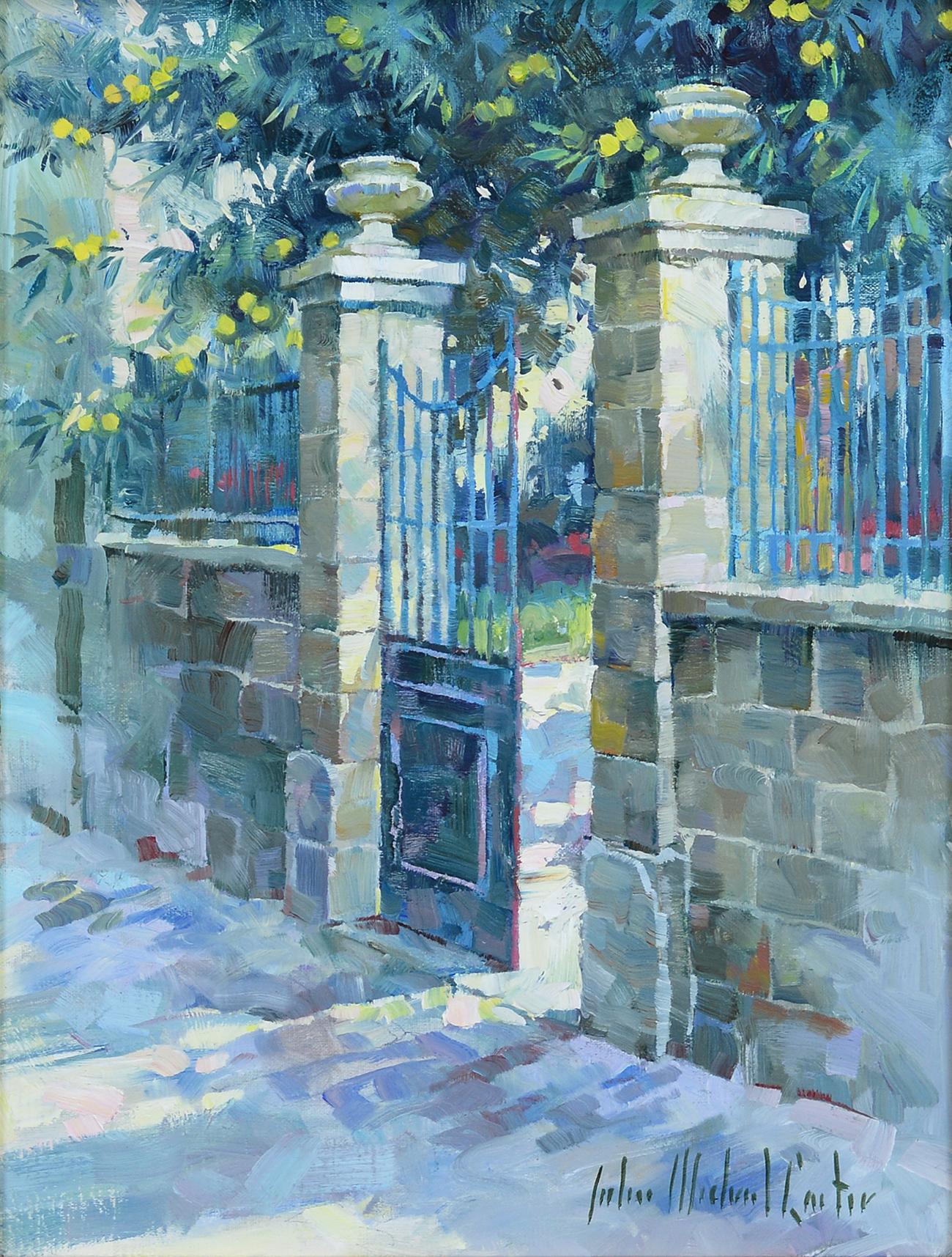 Garden Gate – Painting von John Michael Carter