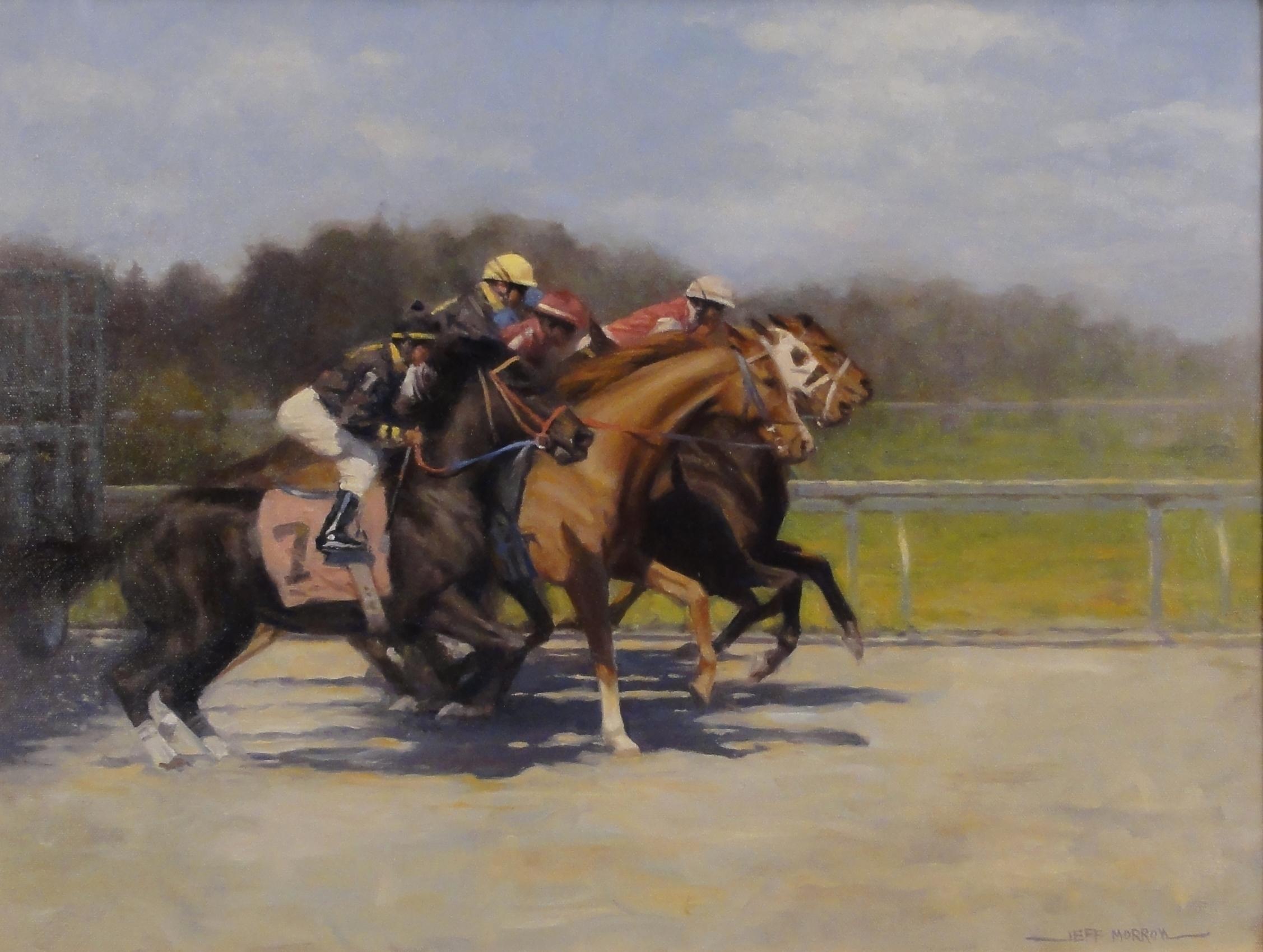 And They're Off - Painting by Jeff Morrow
