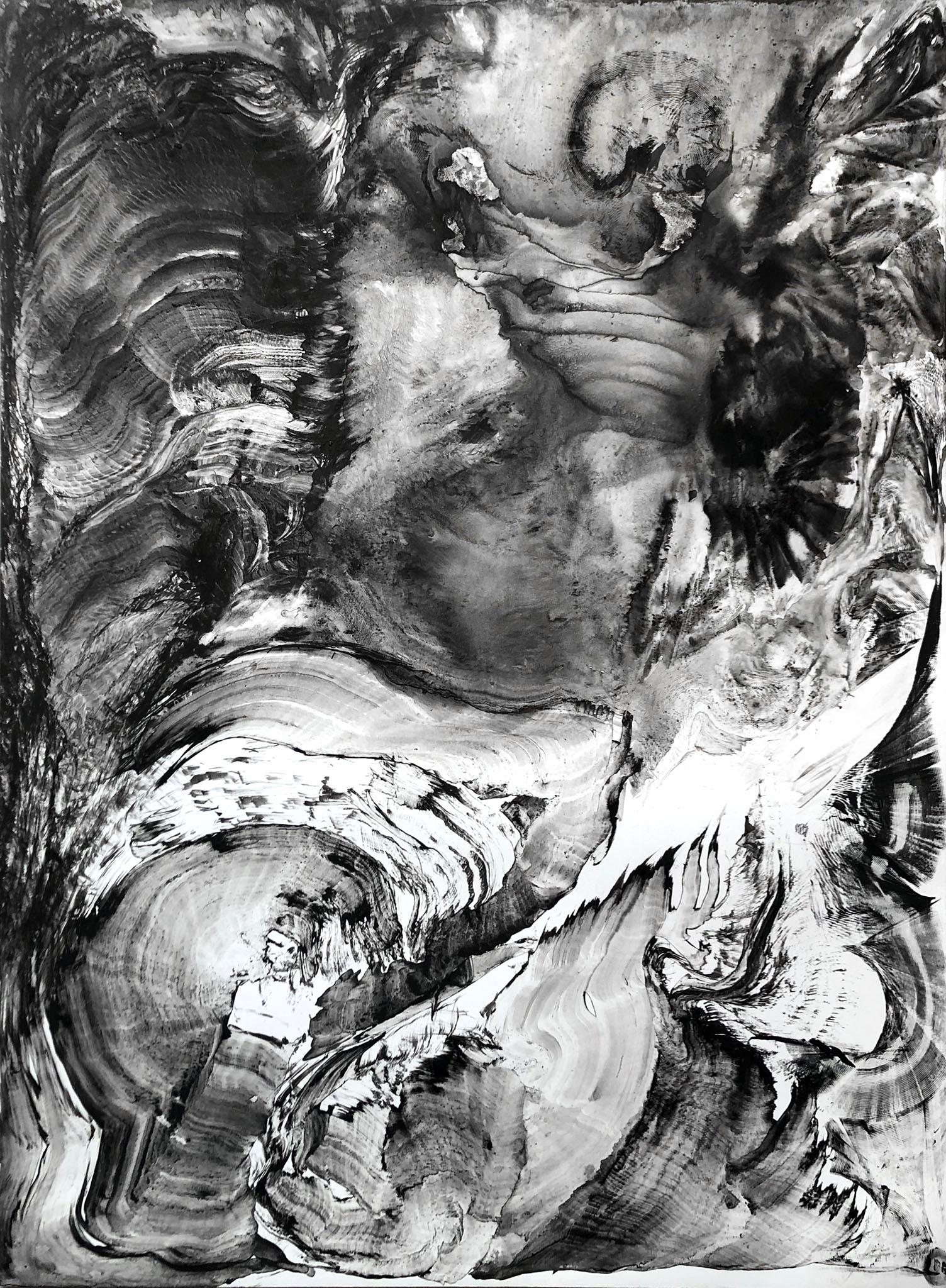 Volodymyr Zayichenko Landscape Art - Large black and white graphite work on paper ENIGMA 2017 60x80 by Zayichenko