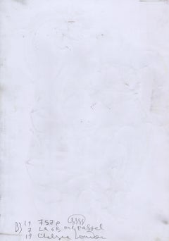 Abstract geometric drawing - paper, blue red colour painting oil pastel art