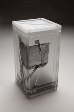 "A Response", Contemporary Kiln Formed Cast Glass Sculpture with Photography 