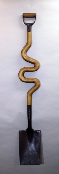 "Snake Spade", Contemporary Surrealist Sculpture with Mixed Media, Fine Craft