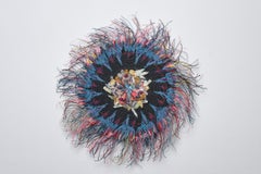 Contemporary Mixed Media Textile Sculpture with Linen and Semi Precious Stones 