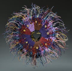 Contemporary Mixed Media Textile Sculpture with Linen and Semi Precious Stones
