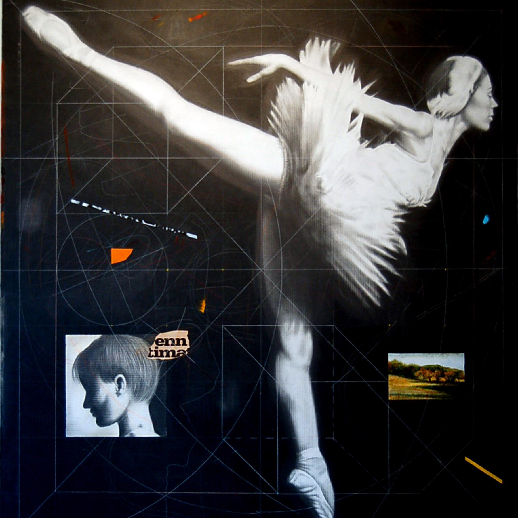 Joseph Piccillo Figurative Art - "Untitled, Ballerina", Contemporary, Graphite Drawing, Canvas, Figurative 