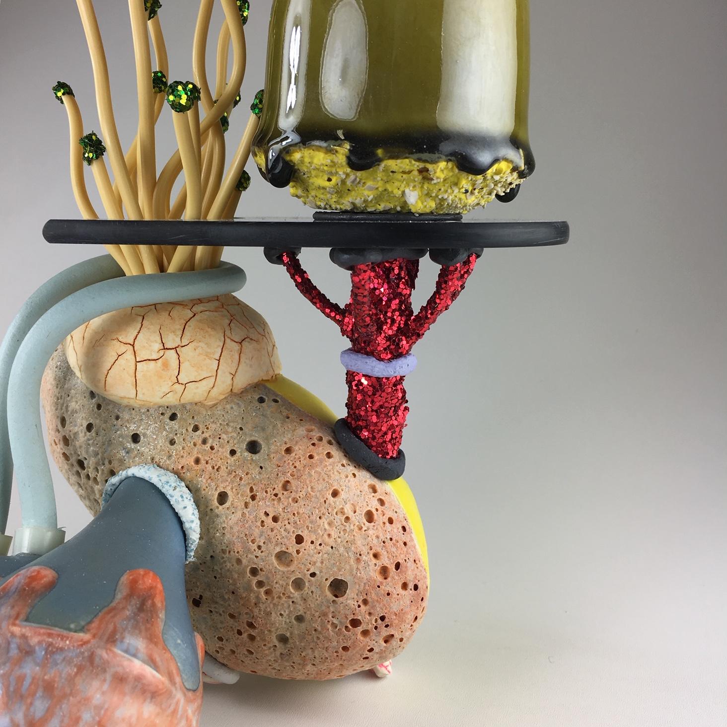 mixed media ceramic sculpture