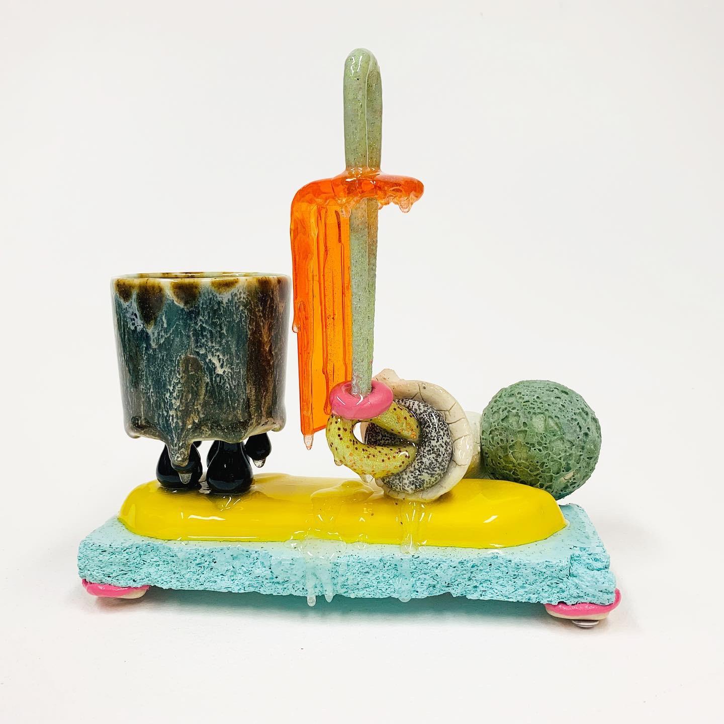 "Mug Composition #79", Contemporary, Mixed Media, Ceramic, Sculpture, Glaze - Mixed Media Art by Matt Mitros