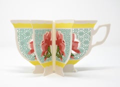 "Teacup Book Vase", Contemporary, Ceramic, Sculpture, Porcelain, Colored Slip