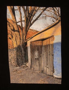 "Urban Tree", Contemporary, Embroidery, Hyperrealism, Thread, Framed, Textile