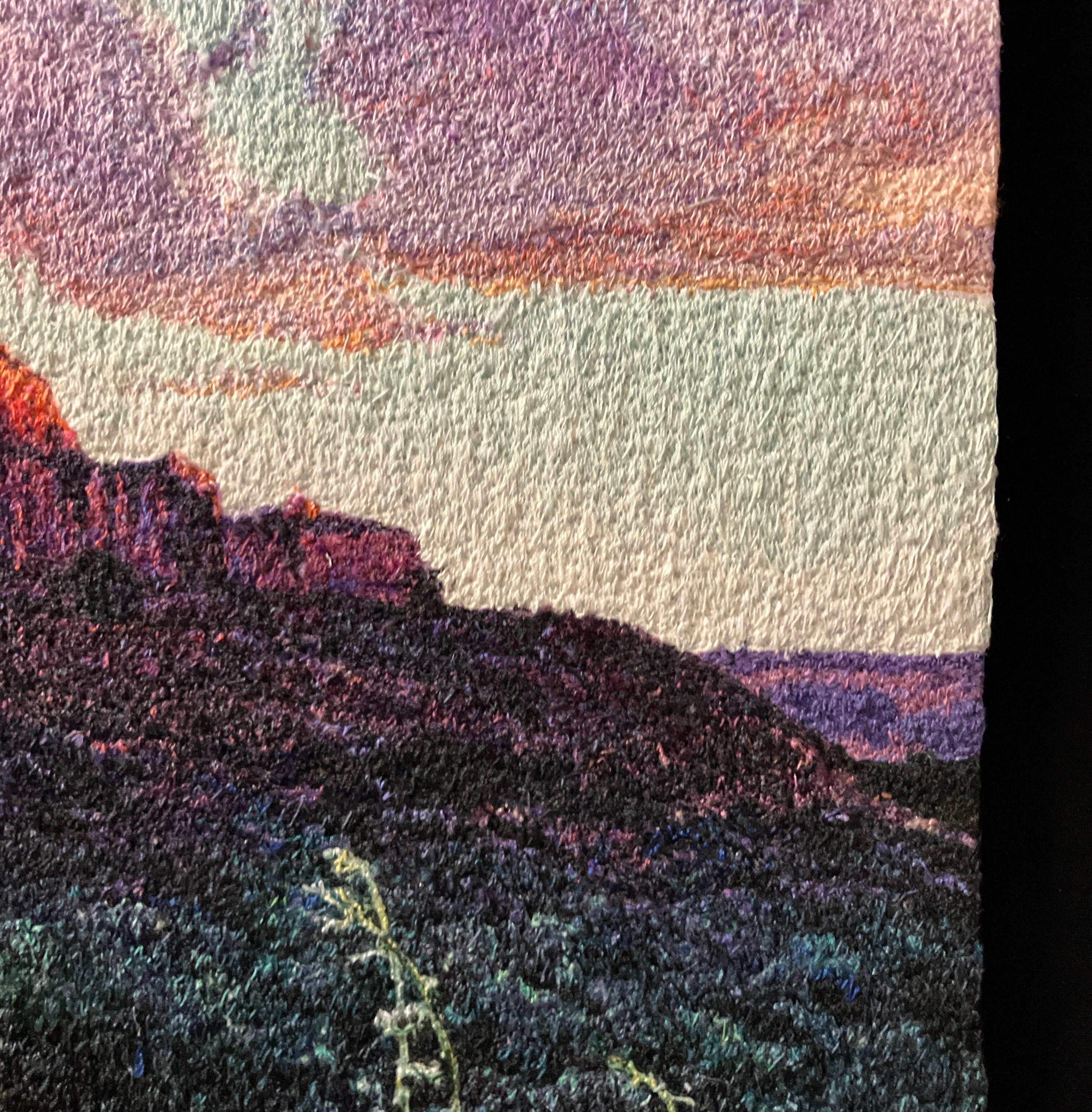 Fotorealistische Landschaftsstickerei, Blumen, Nature, gerahmt, Sonnenaufgang Penstemons
*ungerahmt Abmessungen 19,25