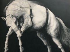 "Edge Event XXVII", Figurativo, Grafito, Dibujo, Lienzo, Caballos, Realismo