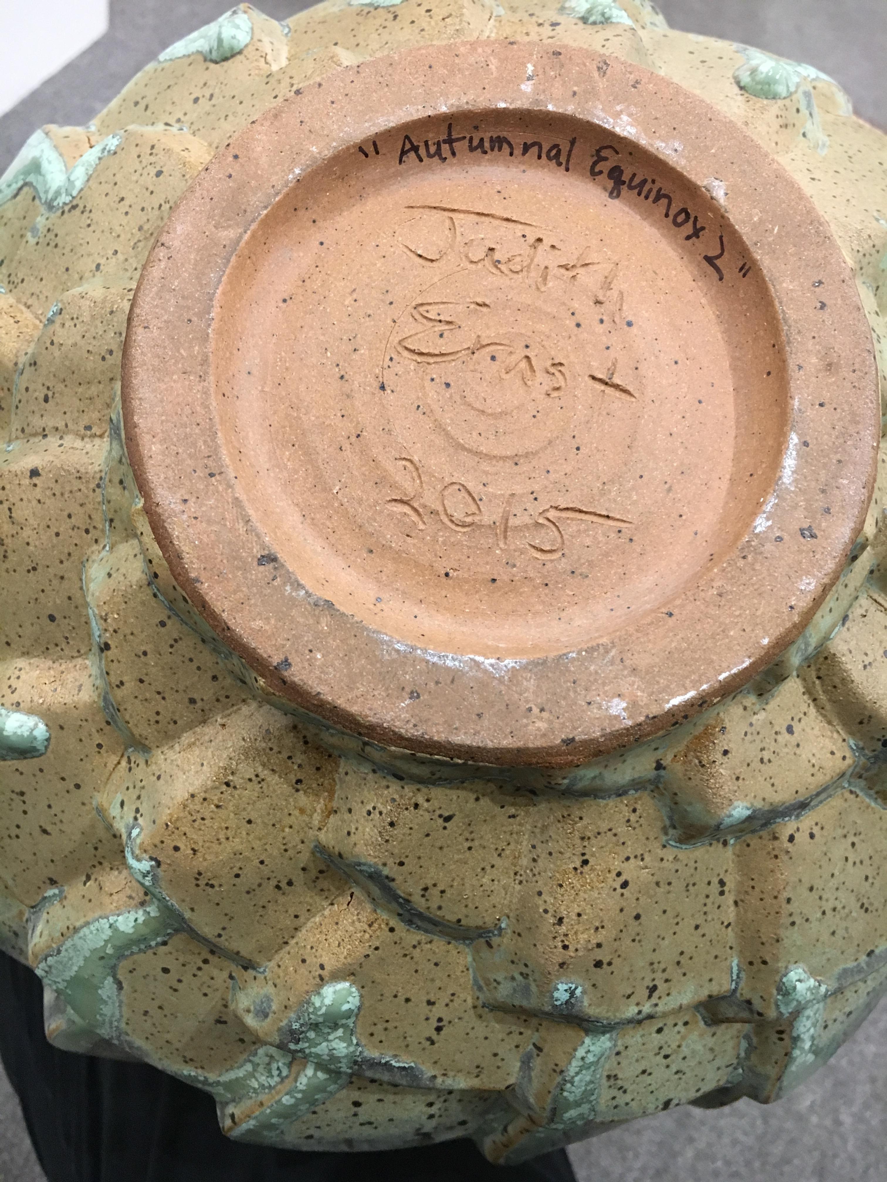 Autumnal Equinox 02, Stoneware Ceramic Sculpture with Repeating Pattern, Glaze 1