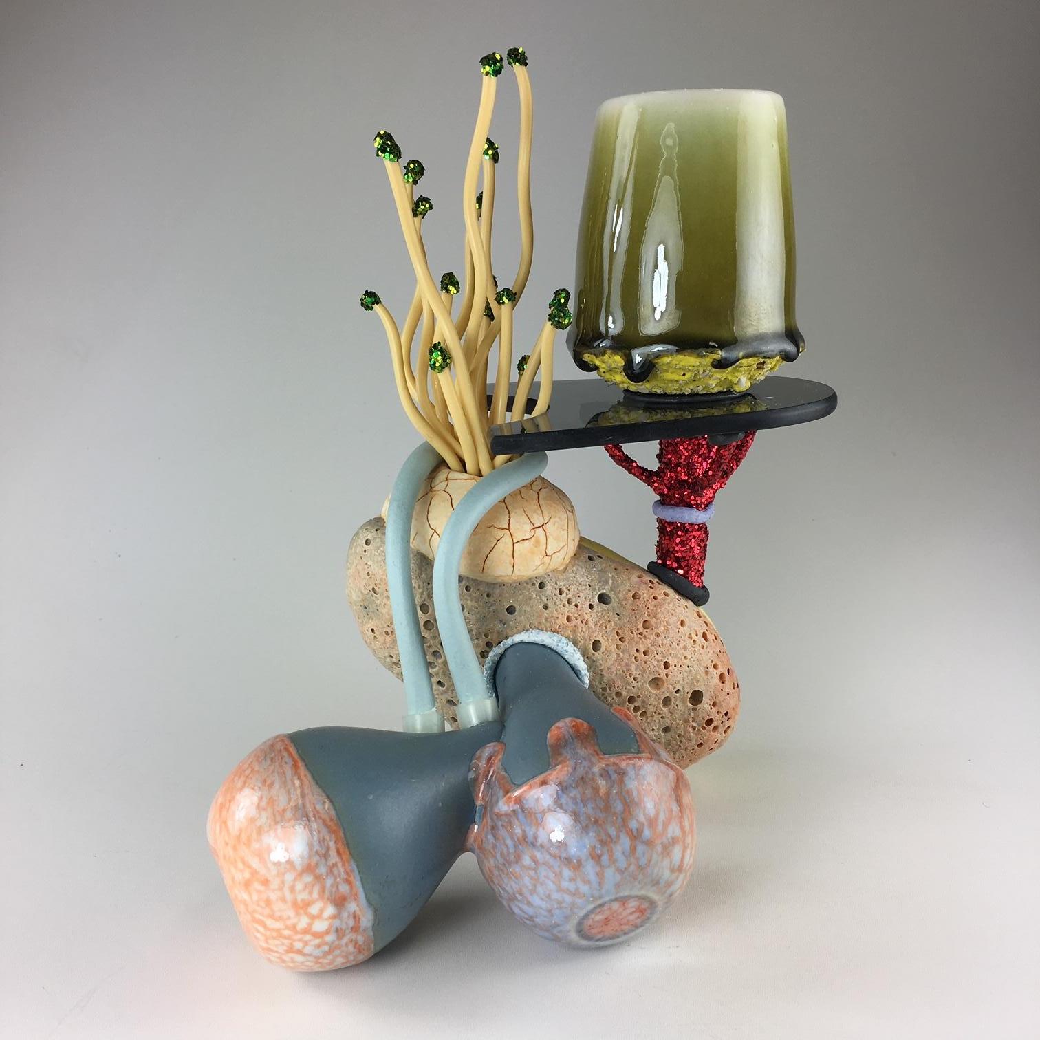 "Mug Composition #29", Contemporary, Ceramic, Sculpture, Mixed Media, Glaze - Mixed Media Art by Matt Mitros