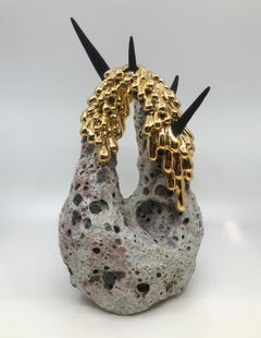 "The Death of Stars", Contemporary, Ceramic, Sculpture, 22 Karat Gold, Flocking