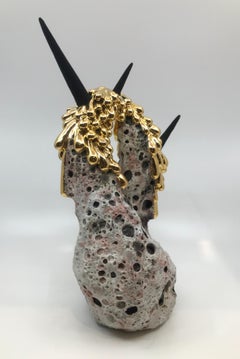 "The Death of Stars", Contemporary, Ceramic, Sculpture, 22 Karat Gold, Flocking