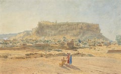 The ancient fort of Gwalior, India by Jules Schaumburg, Belgian, 19th Century