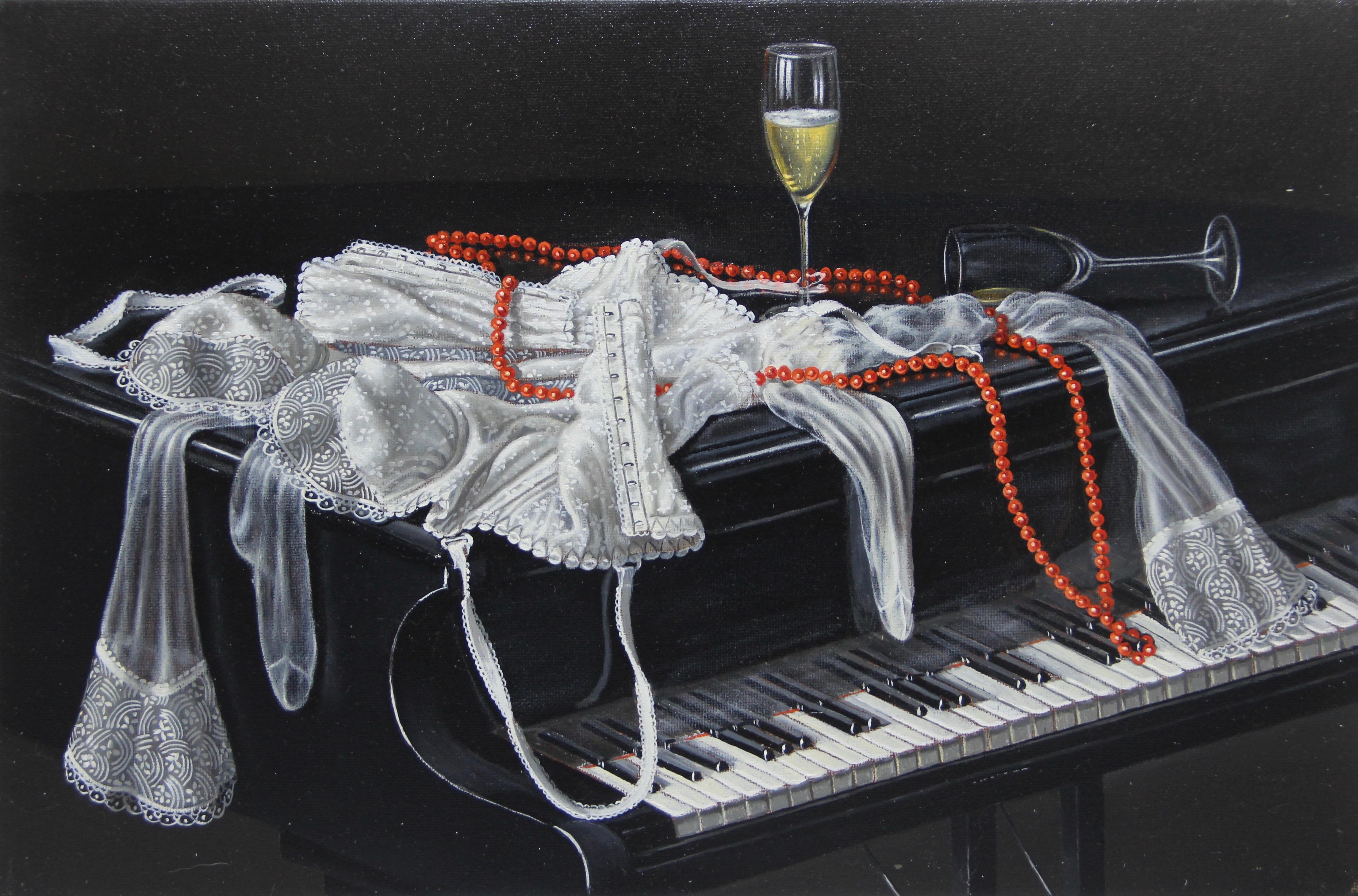 Sabrina Garzelli Figurative Painting - Untitled (Piano)