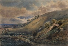 (Follower of) John Constable (1776-1837) Landscape with Shepherd and Sheep
