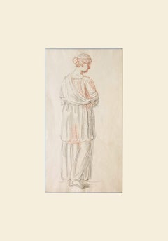 Mary Hoare (1753-1820) Figure Study in Black and Red Chalk