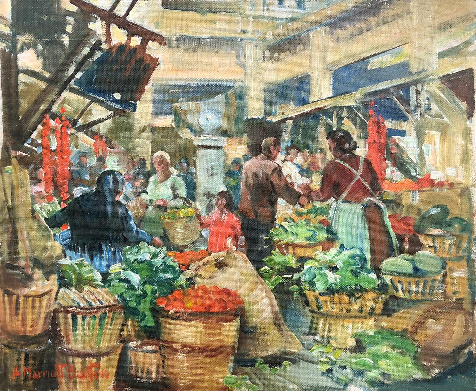 Harry Marriott-Burton Interior Painting - Market Scene - Mercado de Santa Catalina, Palma, Spain (December 1957)